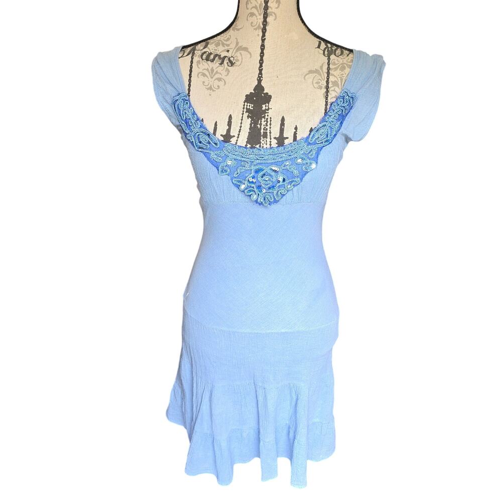 Vintage Y2k Taboo Blue Coquette Sequin Size XS/S